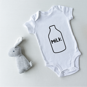 'Milk' // 'Llaeth' Bottle Short Sleeve Bodysuit