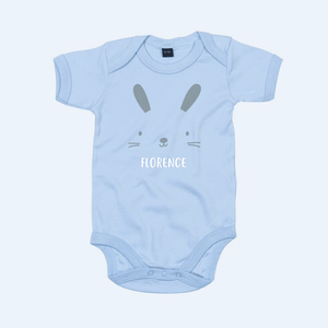 Personalised Bunny Short Sleeve Bodysuit