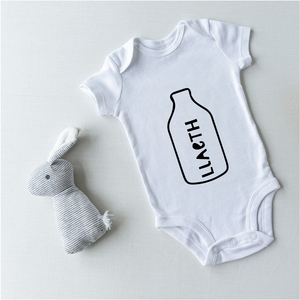 'Milk' // 'Llaeth' Bottle Short Sleeve Bodysuit