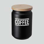 Load image into Gallery viewer, &#39;Tea&#39;, &#39;Coffee&#39;, &#39;Sugar&#39; Storage Jars, Black, Set of 3
