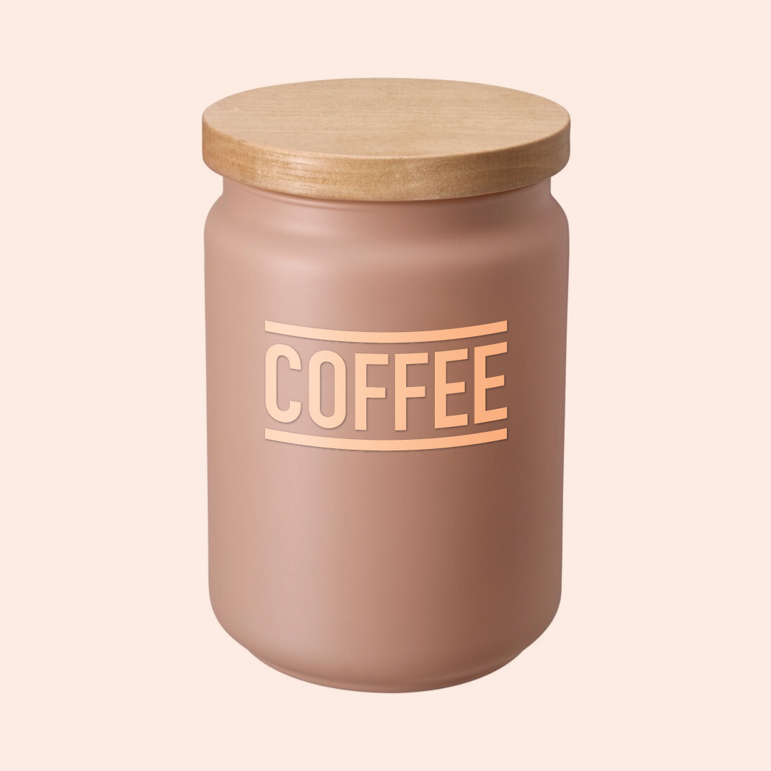 'Tea', 'Coffee', 'Sugar' Storage Jars, Pink, Set of 3