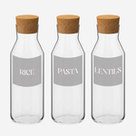 Load image into Gallery viewer, Glass Storage Jars with Cork Stopper, Frosted Label, Set of 3
