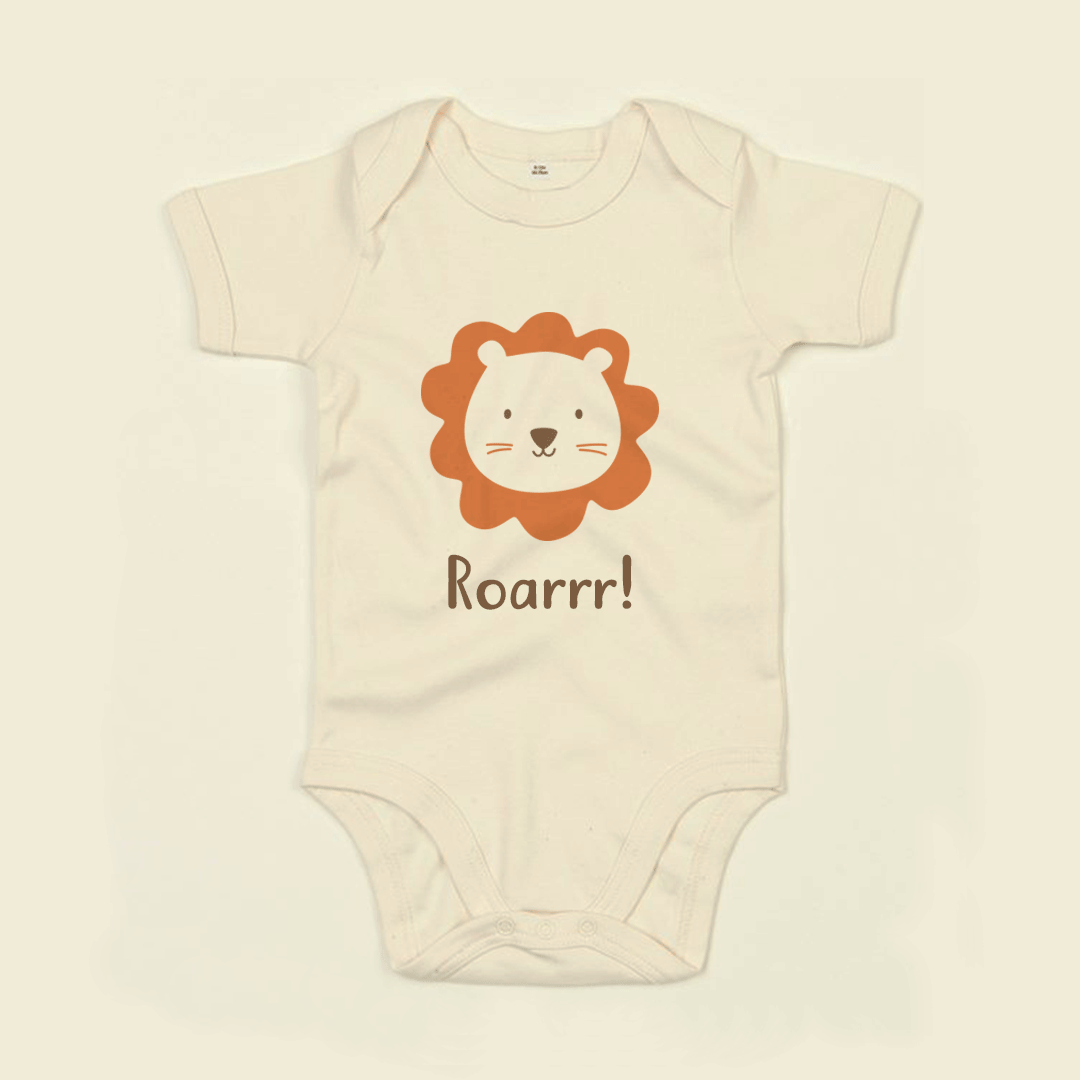 Personalised Lion Short Sleeve Bodysuit