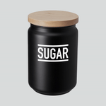 Load image into Gallery viewer, &#39;Tea&#39;, &#39;Coffee&#39;, &#39;Sugar&#39; Storage Jars, Black, Set of 3
