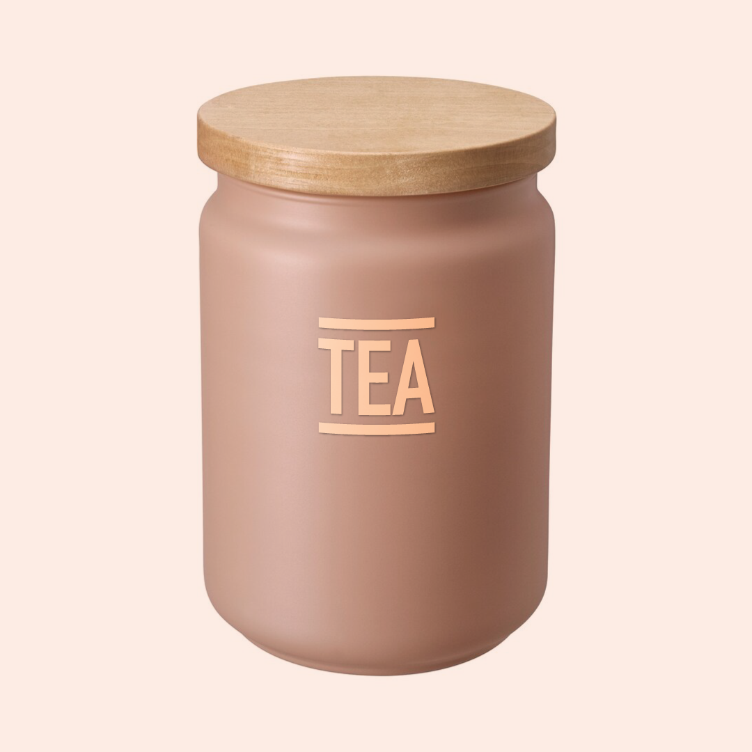 'Tea', 'Coffee', 'Sugar' Storage Jars, Pink, Set of 3