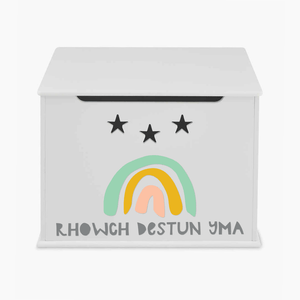 Personalised Rainbow Design Toy Box