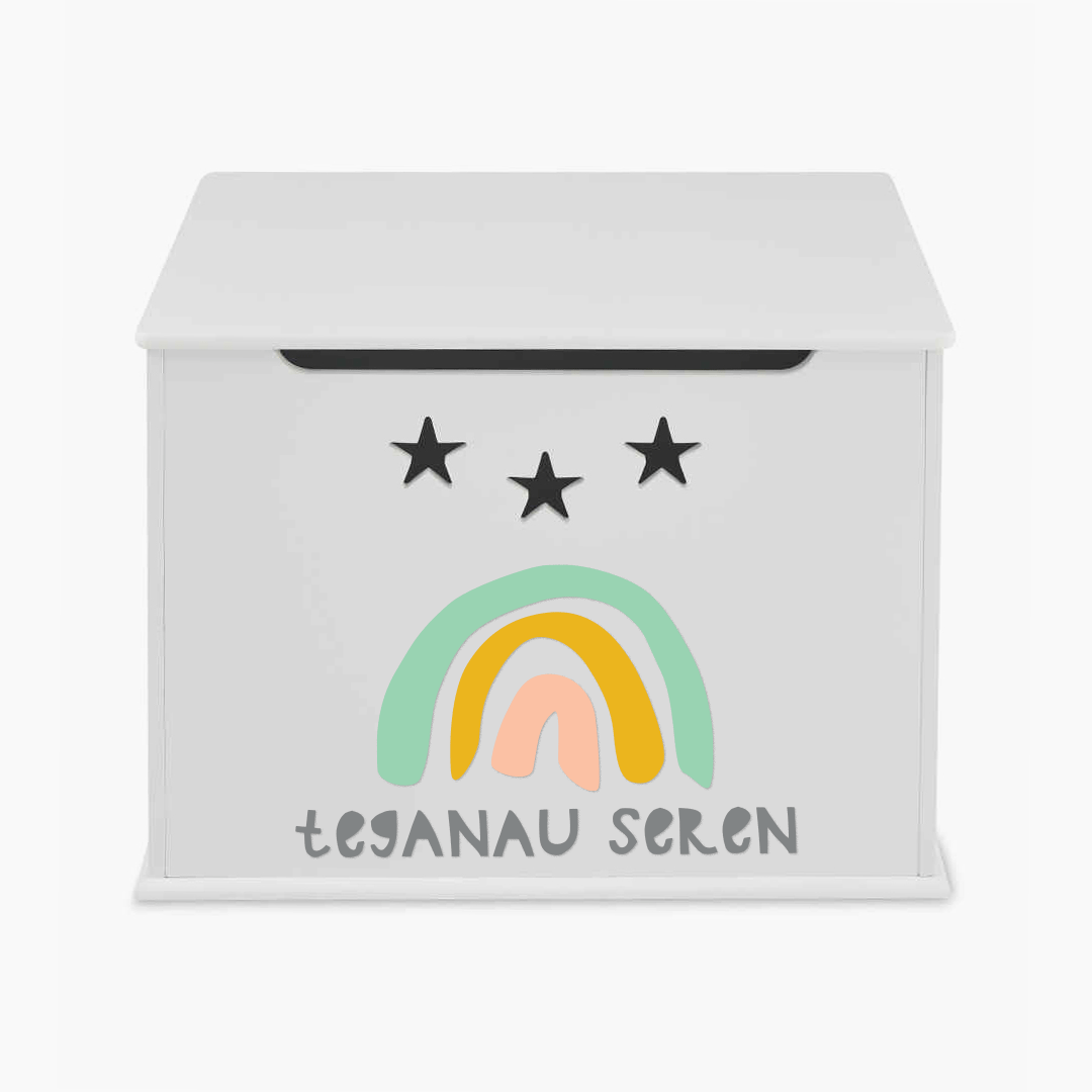Personalised Rainbow Design Toy Box