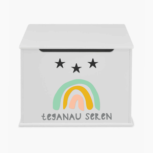 Personalised Rainbow Design Toy Box