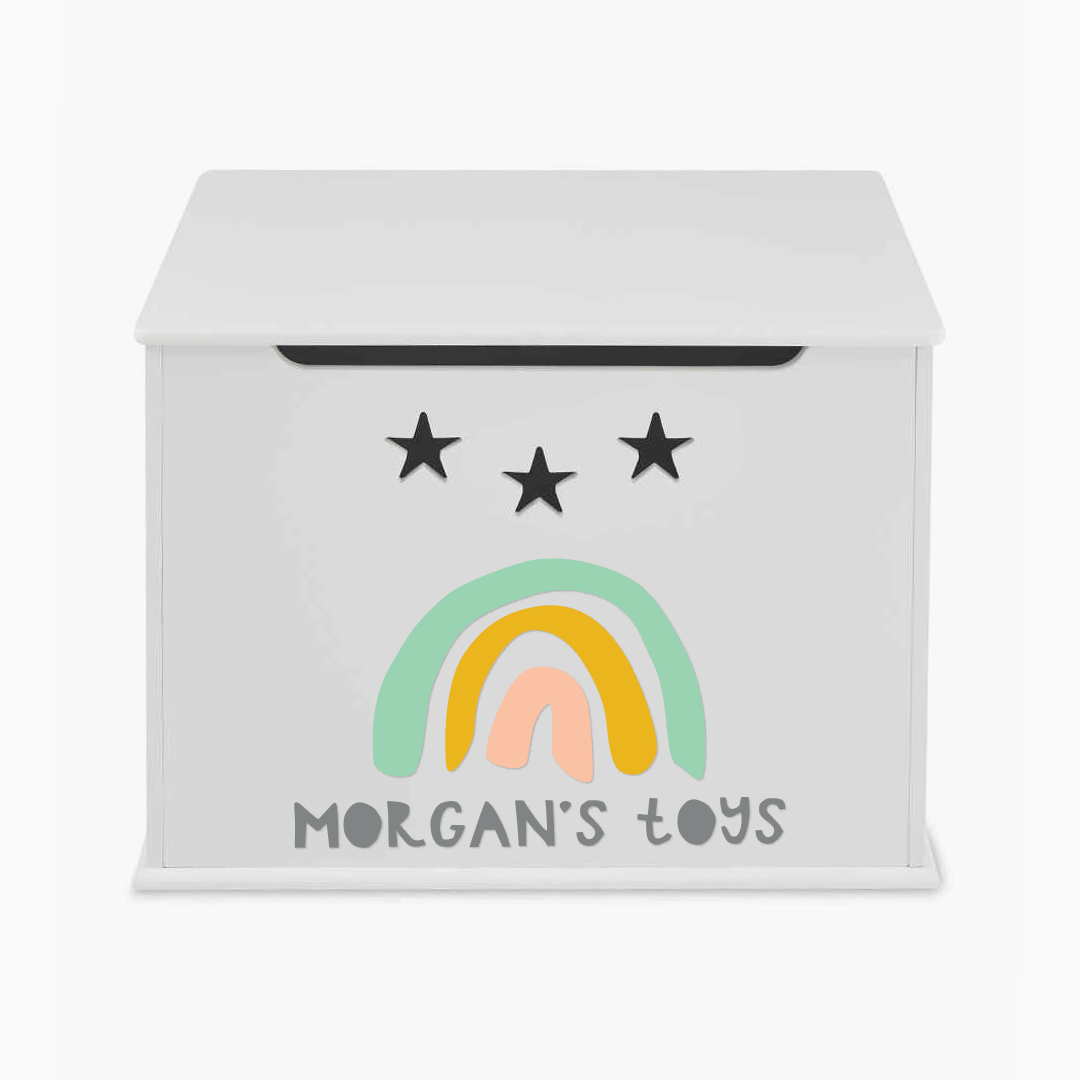 Personalised Rainbow Design Toy Box