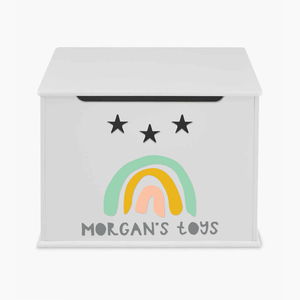 Personalised Rainbow Design Toy Box